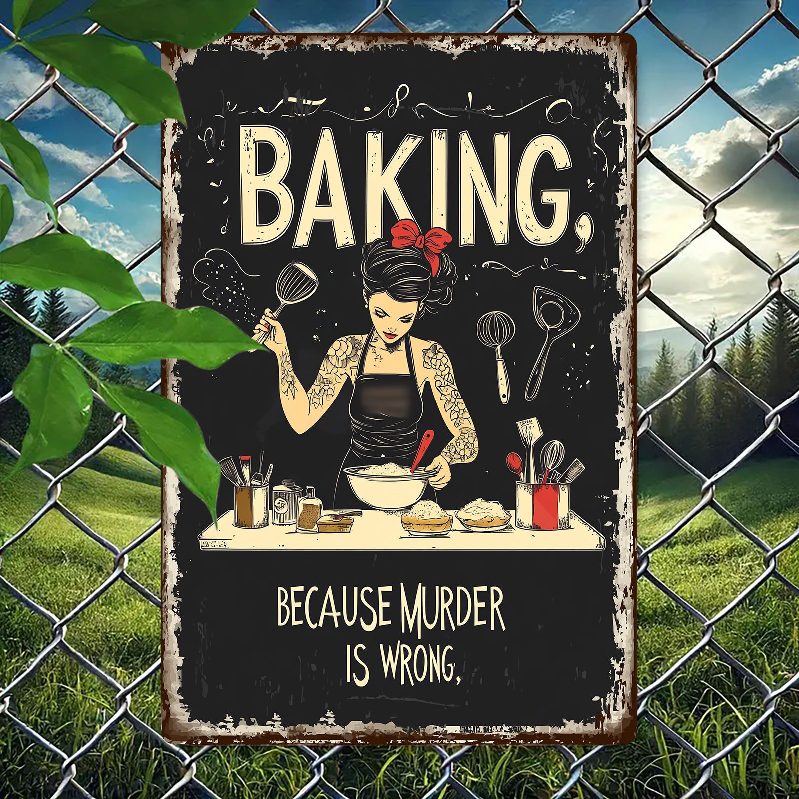 1pc Vintage Metal Sign Wall Ar - Kitchen Baking Corner recension och pris